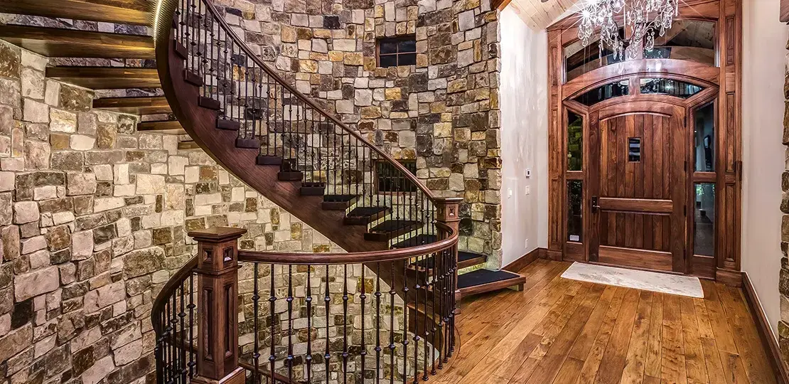 Hardwood flooring packaged and loaded for delivery